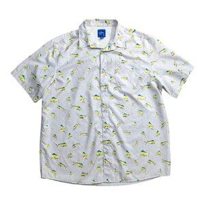 Guy Harvey Fishing Shirt Men’s XL Gray All Over Print Fish Vented Short Sleeve